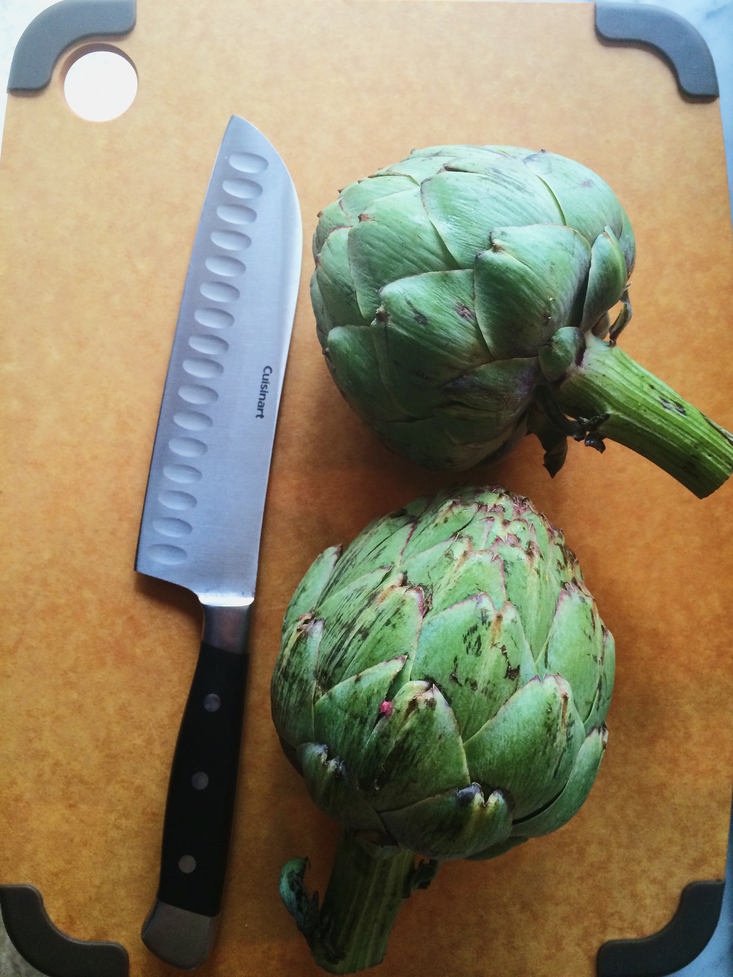 Artichokes for dinner. I will eat them and think of Mrs. Calomiris. Photo by María Helena Carey