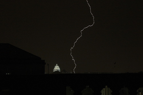 Lightning near the Capitol