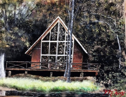 Outsider Art Inside the Beltway celebrates its 10th anniversary at Art Enables. Experience the work of outsider artists from around the country at this annual showcase. Pictured above Cabin by the Lake by Mike Knox. Image courtesy of Art Enables. 