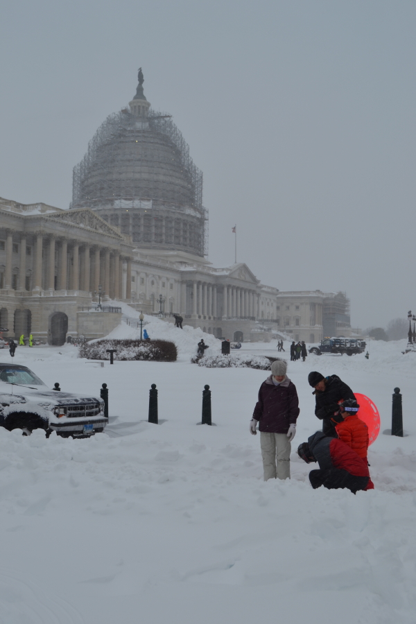 The real action was at the Capitol, however. With sledding restrictions removed, it seems as if the whole Hill was trekking there.
