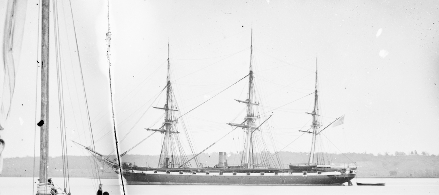 The USS Pensacola off Alexandria in 1861 (LOC)