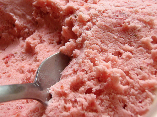 Fresh Strawberry Ice Cream by user Joy on Flickr 