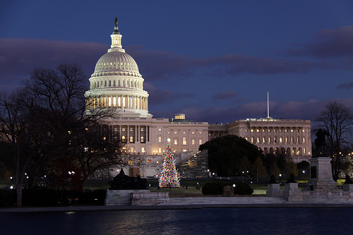 US Capitol with Christmas Tree