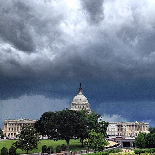 Afternoon thunderstorm over the Capitol.