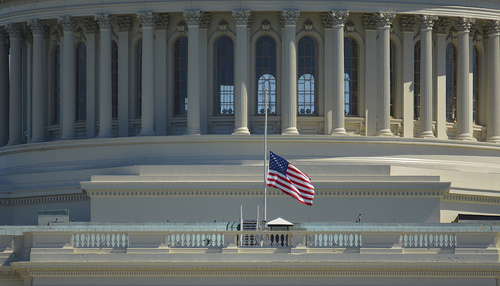 US Capital Flag at Half Staff on 9/17/2013