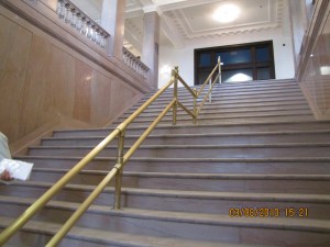 Restored marble entrance staircase--you can only walk up or down on it if you have graduated from Eastern!