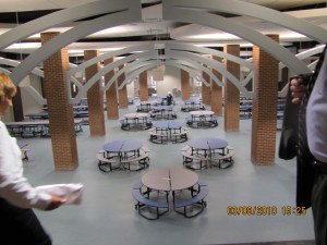 Eastern High School's renovated cafeteria with gourmet kitchen