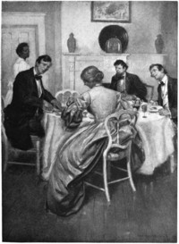 Lincoln in the dining room of his boarding house. From Helen Nicolay "The Boys’ life of Abraham Lincoln." New York: The Century Co., 1906. (New York Public Library)