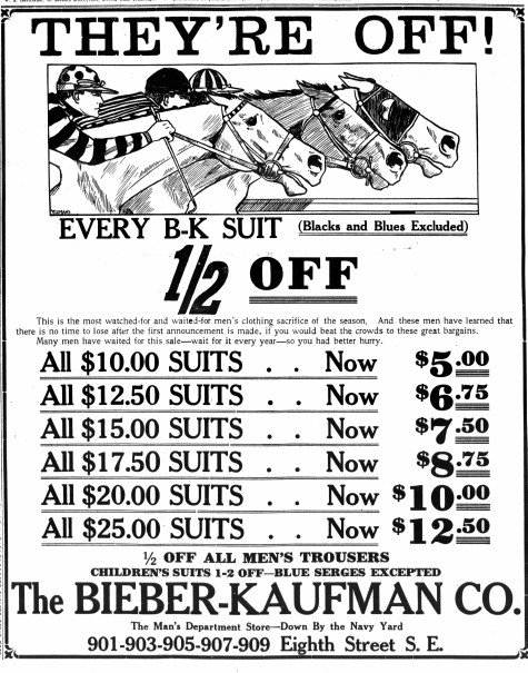 Ad for Bieber-Kaufman that ran in the Washington Times in 1912 (LOC)