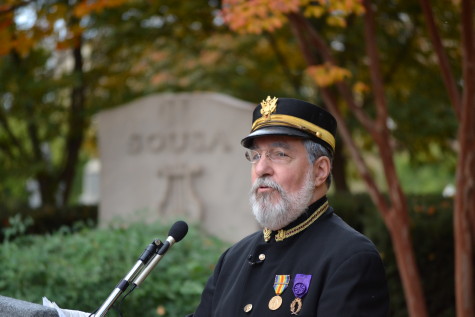 Sousa gave a brief overview of his life, and the importance to him of the Marine Band. (RSP)