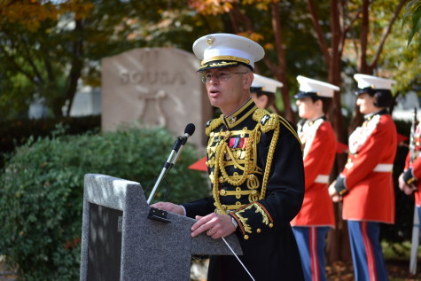 Colonel Michael J. Colburn, leader of the band, also had an opportunity to speak. (RSP)