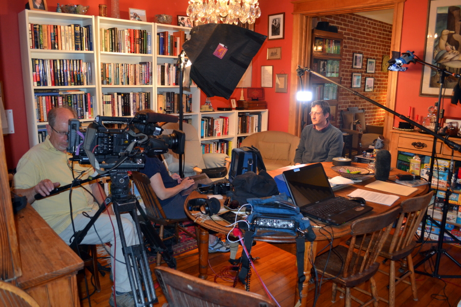 The producer took this picture just before the interview was to begin.