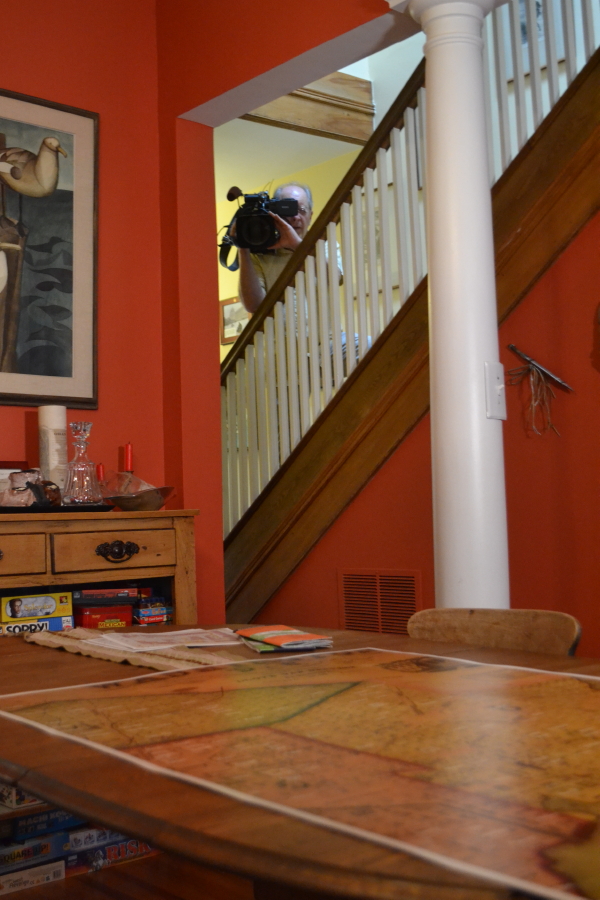 Since just shots of me were likely to be boring, there were also some creative shots of me looking at maps.